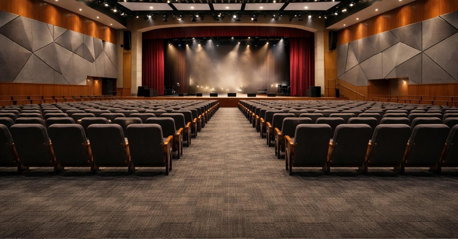 Auditorium floors impact noise reduction and sound isolation